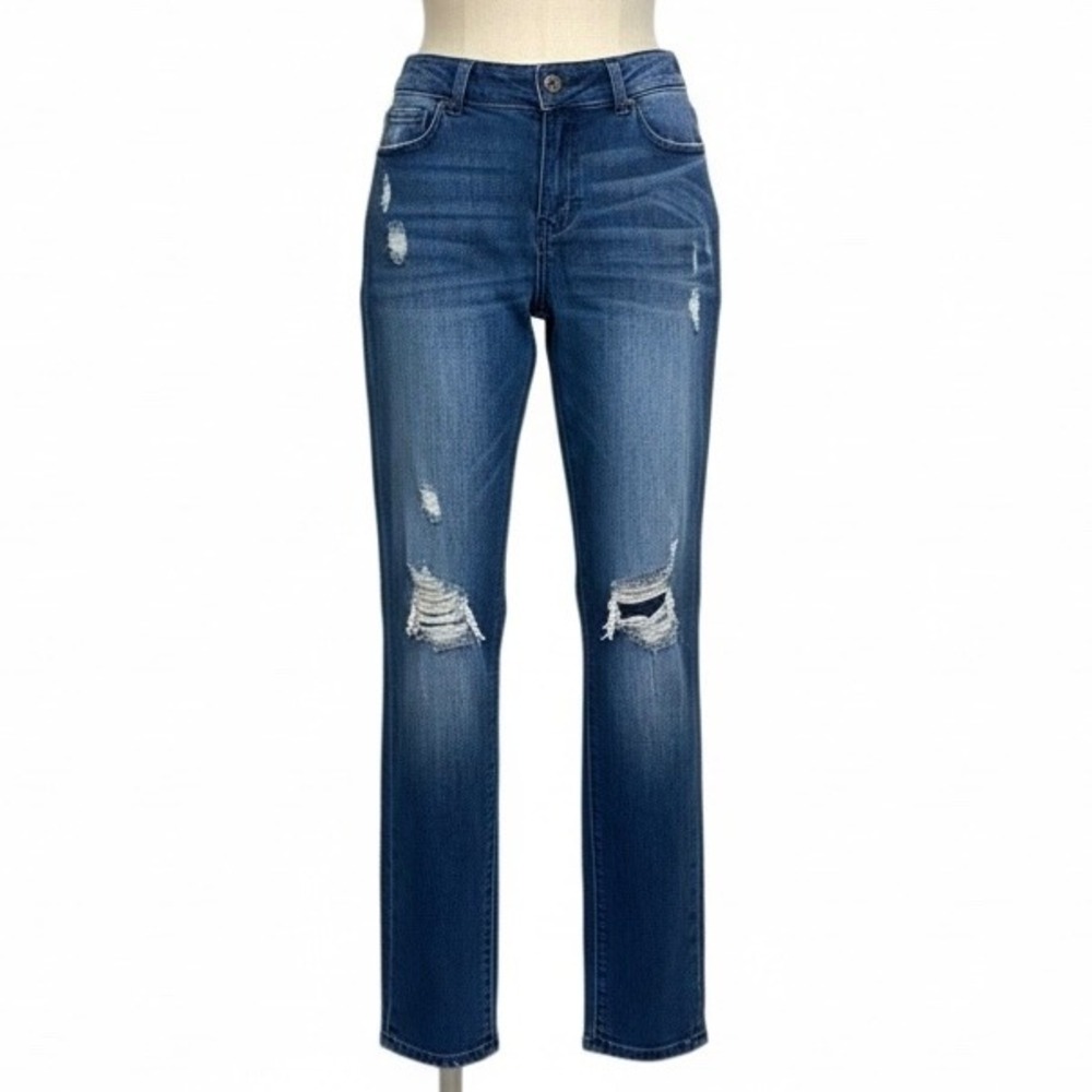 Indigo Rein Distressed‎ Skinny Jeans Blue Denim Size 13